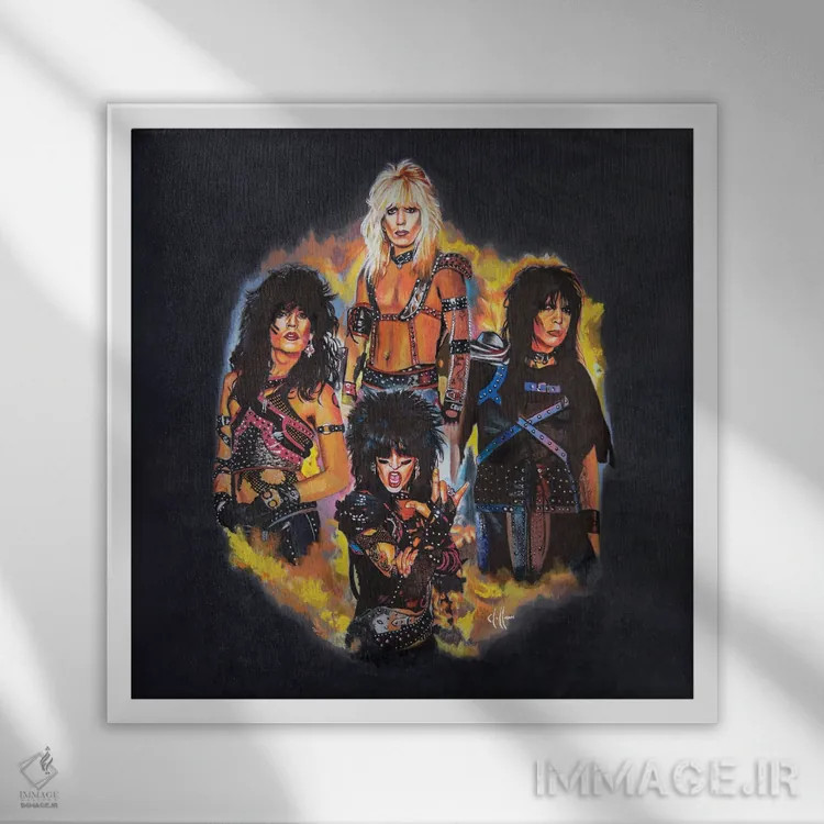 تابلو موتلی کرو (گروه موسیقی) اثر هنر کریس هافمن (استودیو یا هنرمند) - نمای قابدار سفید