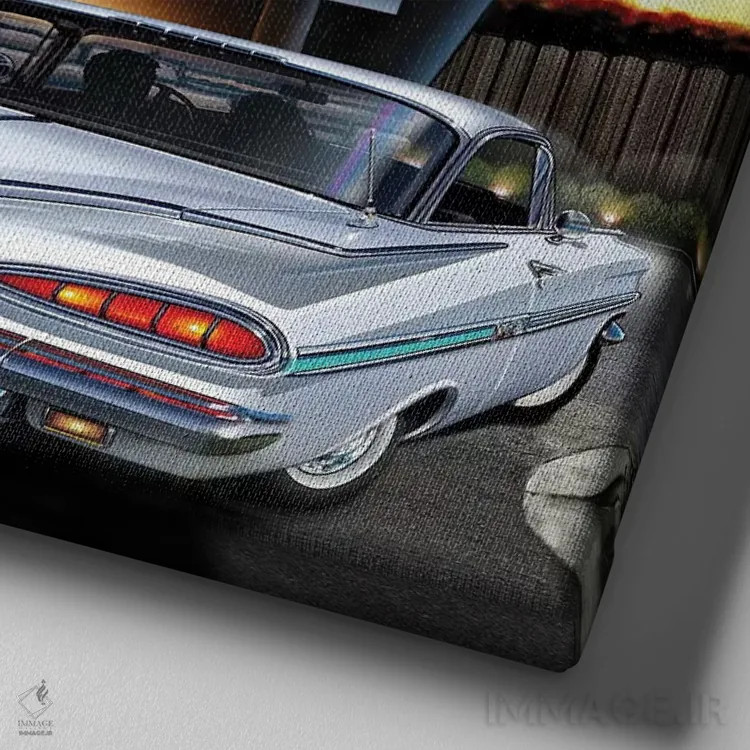 تابلو سینمای خودرو اسکایویو ۲ اثر هلن فلینت - نمای نزدیک بافت بوم