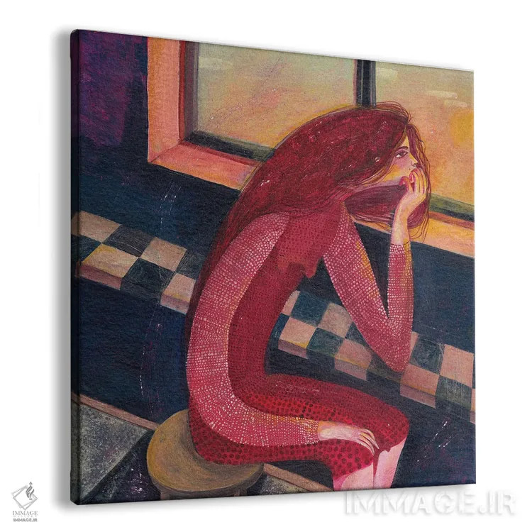 تابلو چشمان منتظر اثر هانیه قشقایی - نمای پرسپکتیو محصول