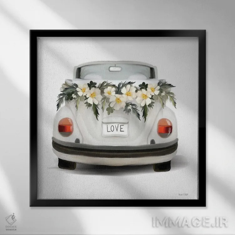 تابلو خودروی کروک باغ گل اثر هاوس فنوی (برند هنری) - نمای قابدار مشکی