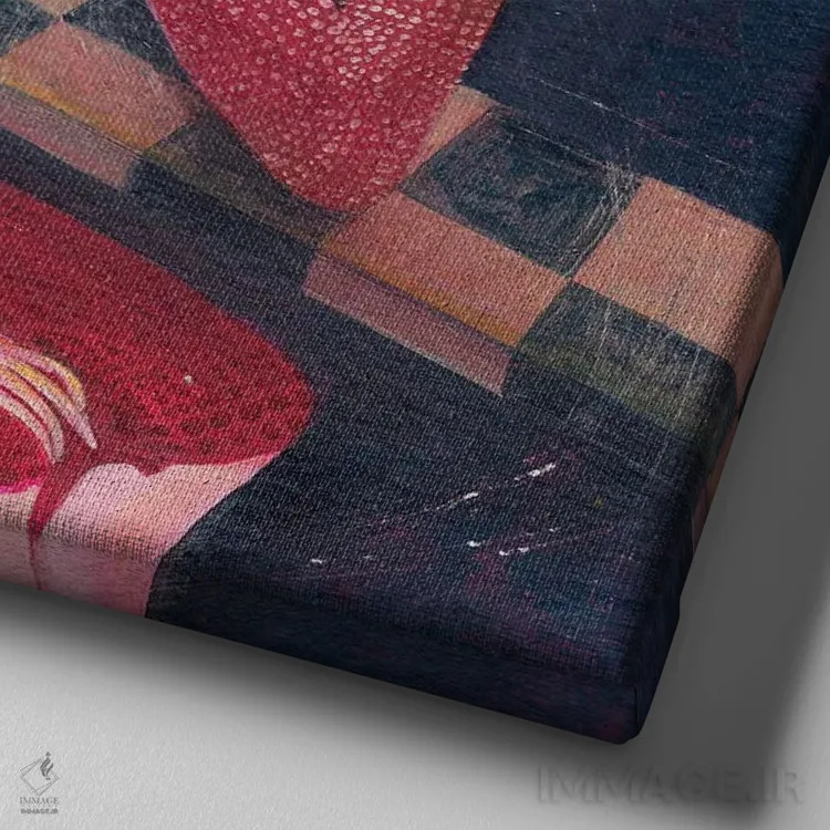 تابلو چشمان منتظر اثر هانیه قشقایی - نمای نزدیک بافت بوم