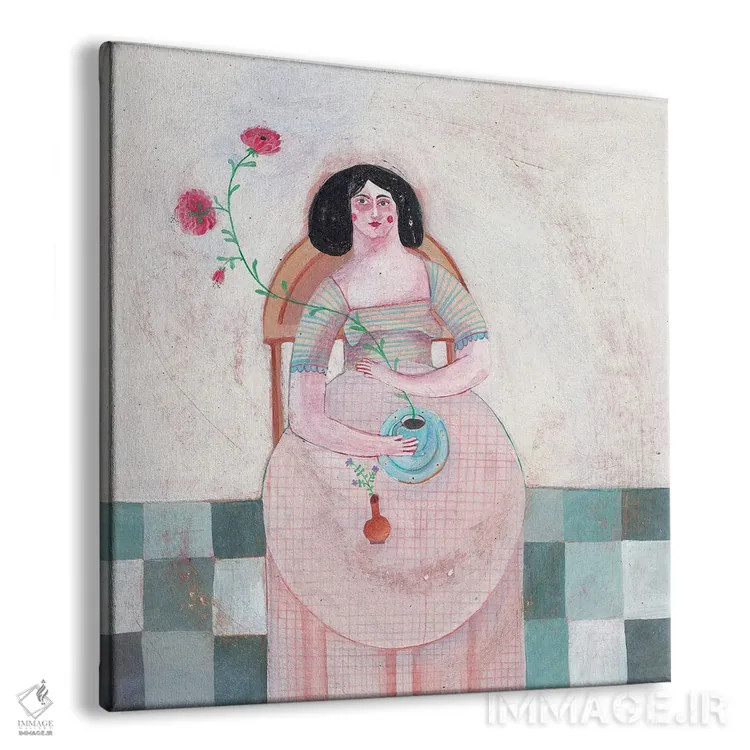 تابلو تنها در کافه اثر هانیه قشقایی - نمای پرسپکتیو محصول