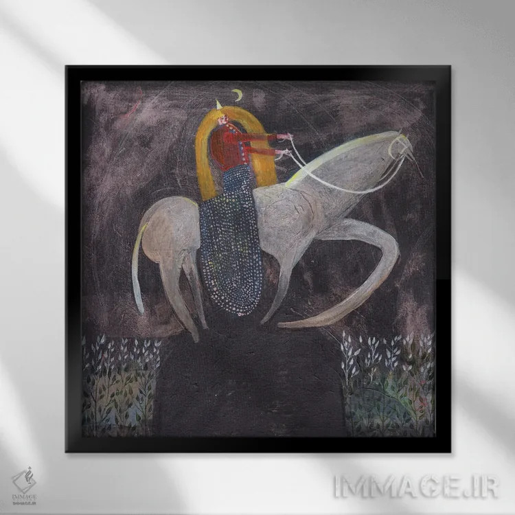 تابلو یک دیدار دیگر با تو اثر هانیه قشقایی - نمای قابدار مشکی