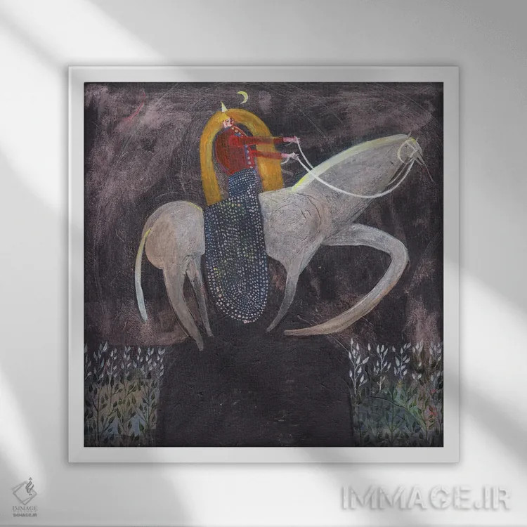 تابلو یک دیدار دیگر با تو اثر هانیه قشقایی - نمای قابدار سفید