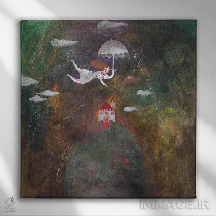 تابلو خانهام کجاست؟ اثر هانیه قشقایی - نمای روبهرو روی دیوار