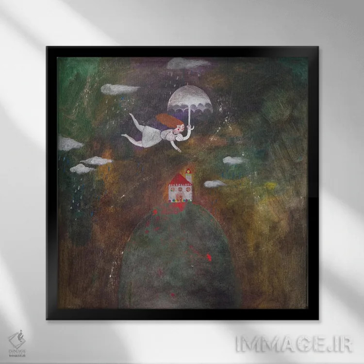 تابلو خانهام کجاست؟ اثر هانیه قشقایی - نمای قابدار مشکی