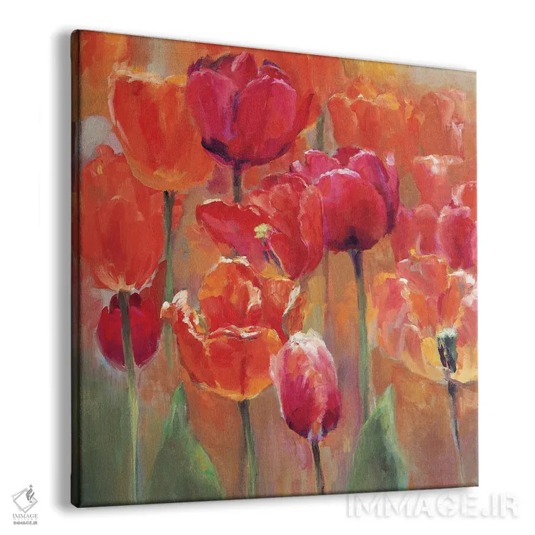 تابلو لالهها در میان سرخ (سمت چپ) اثر مریلین هاگمن - نمای پرسپکتیو محصول