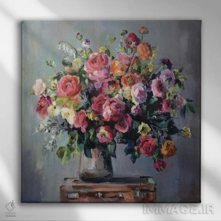 تابلو دستهگل فراوان اثر مریلین هاگمن - نمای روبهرو روی دیوار