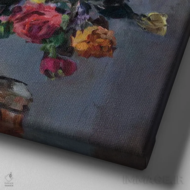 تابلو دستهگل فراوان اثر مریلین هاگمن - نمای نزدیک بافت بوم