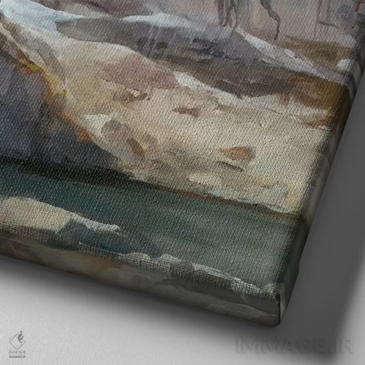 تابلو لانگز پیک (قلهای در کلرادو) اثر مریلین هاگمن - نمای نزدیک بافت بوم