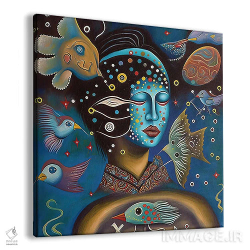 تابلو رویاپردازان کیهانی ۴ اثر هیوگو والنتاین - نمای پرسپکتیو محصول