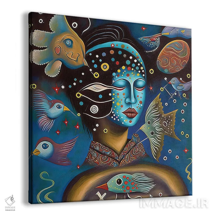 تابلو رویاپردازان کیهانی ۴ اثر هیوگو والنتاین - نمای پرسپکتیو محصول