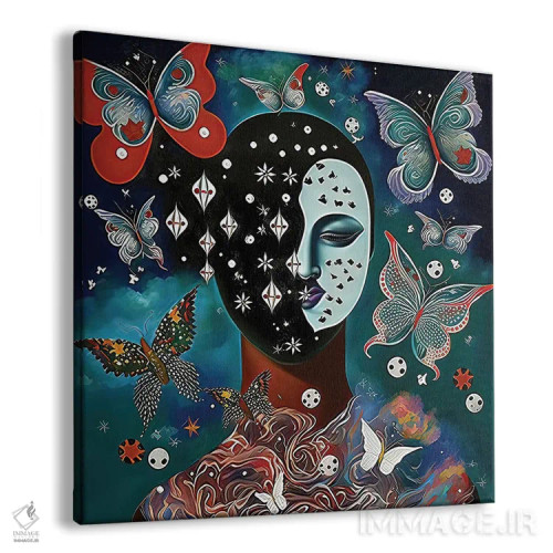 تابلو رویاپردازان کیهانی ۱ اثر هیوگو والنتاین - نمای پرسپکتیو محصول