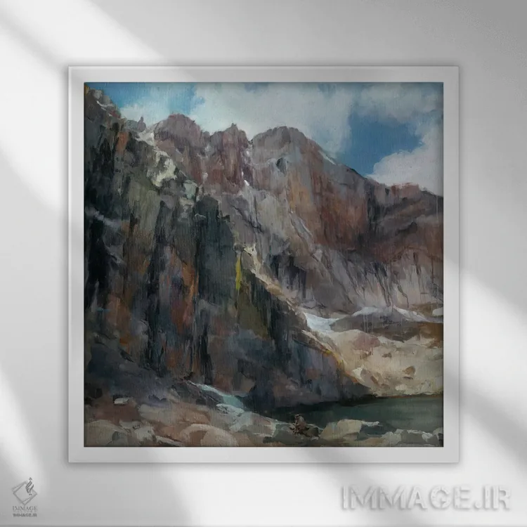 تابلو لانگز پیک (قلهای در کلرادو) اثر مریلین هاگمن - نمای قابدار سفید