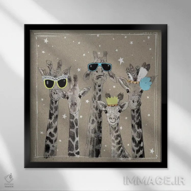 تابلو باغ وحش Fancy Pants ۳ اثر هموند گاور - نمای قابدار مشکی