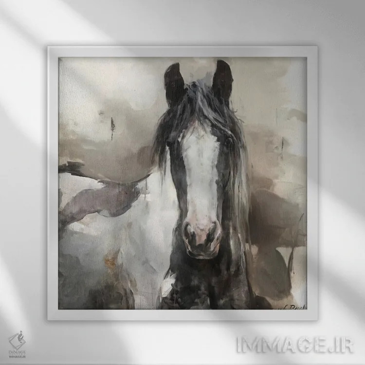 تابلو نقاشی وحشی کوچک ۳ اثر مریلین هاگمن - نمای قابدار سفید