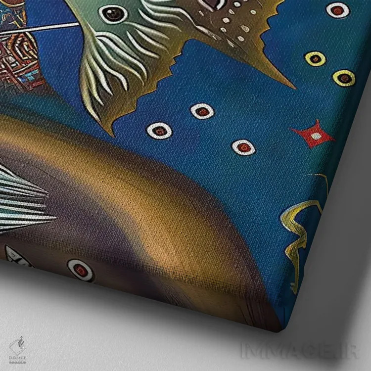 تابلو رویاپردازان کیهانی ۴ اثر هیوگو والنتاین - نمای نزدیک بافت بوم