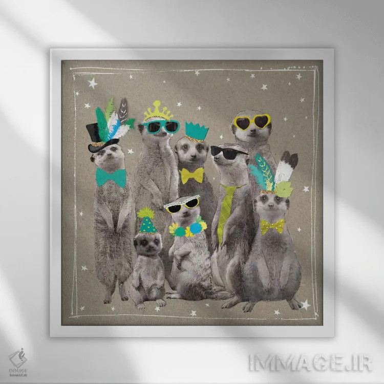 تابلو باغ وحش Fancy Pants ۱ اثر هموند گاور - نمای قابدار سفید