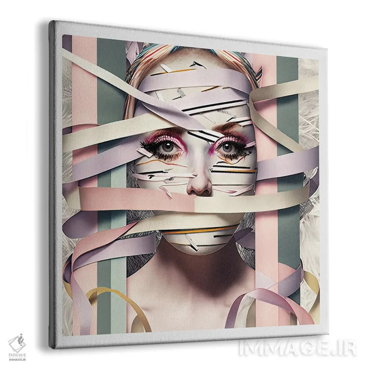 تابلو قفس روبانی ۱۴ اثر هیوگو والنتاین - نمای پرسپکتیو محصول