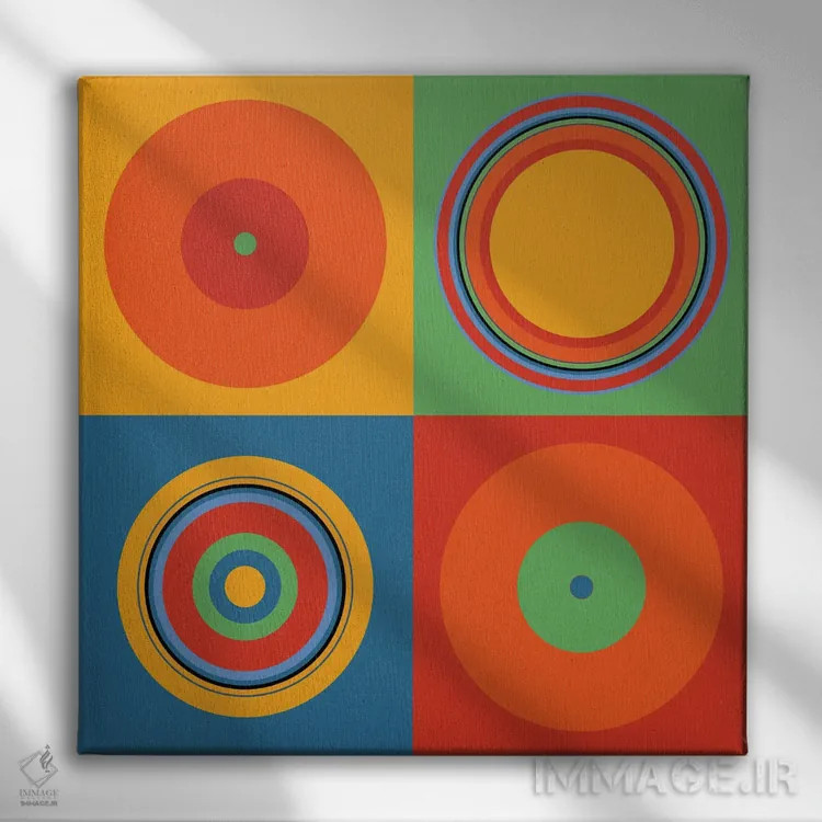 تابلو ماندالاهای پویایی همیشگی اثر هیوگو والنتاین - نمای روبهرو روی دیوار