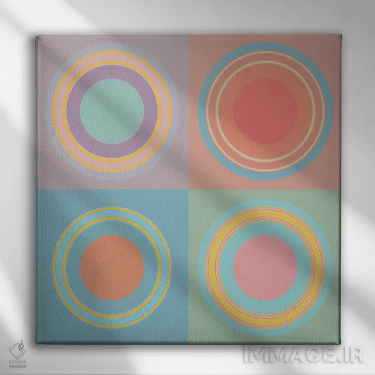 تابلو ماندالاهای آرامش اثر هیوگو والنتاین - نمای روبهرو روی دیوار