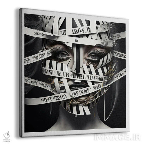 تابلو قفس روبانی ۶ اثر هیوگو والنتاین - نمای پرسپکتیو محصول