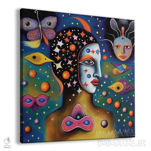 تابلو رویاپردازان کیهانی ۶ اثر هیوگو والنتاین - نمای پرسپکتیو محصول