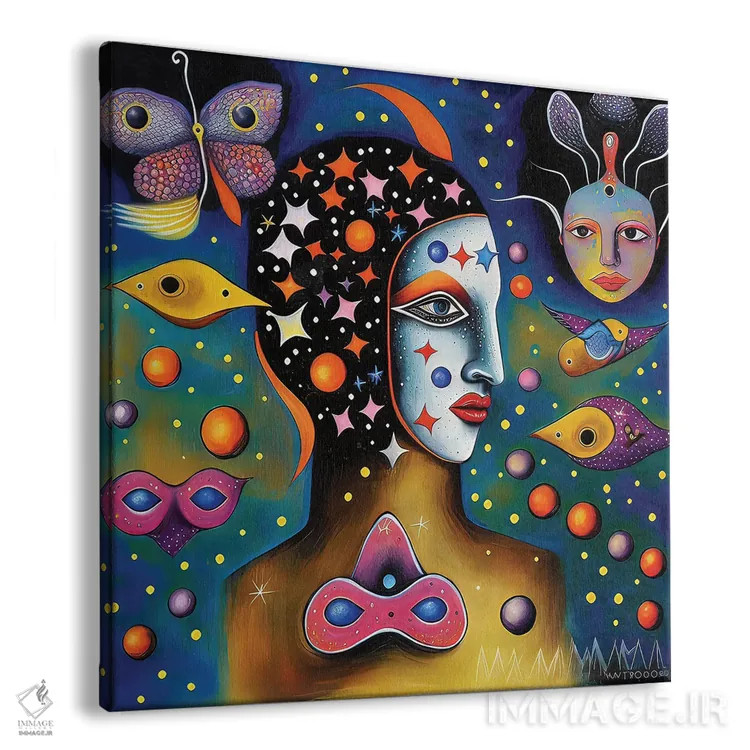 تابلو رویاپردازان کیهانی ۶ اثر هیوگو والنتاین - نمای پرسپکتیو محصول