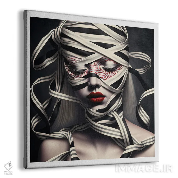 تابلو قفس روبانی ۱۱ اثر هیوگو والنتاین - نمای پرسپکتیو محصول