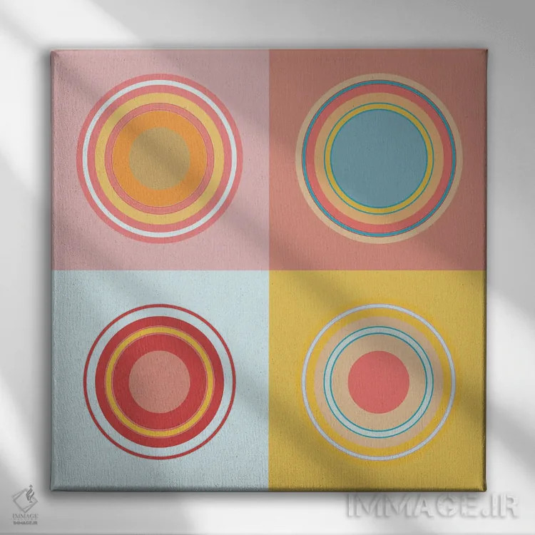 تابلو ماندالاهای ثروت اثر هیوگو والنتاین - نمای روبهرو روی دیوار