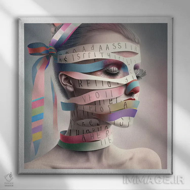 تابلو قفس روبانی ۱۸ اثر هیوگو والنتاین - نمای روبهرو روی دیوار