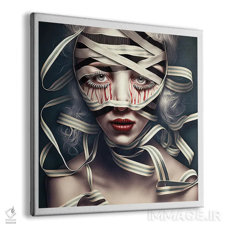 تابلو قفس روبانی ۱۷ اثر هیوگو والنتاین - نمای پرسپکتیو محصول