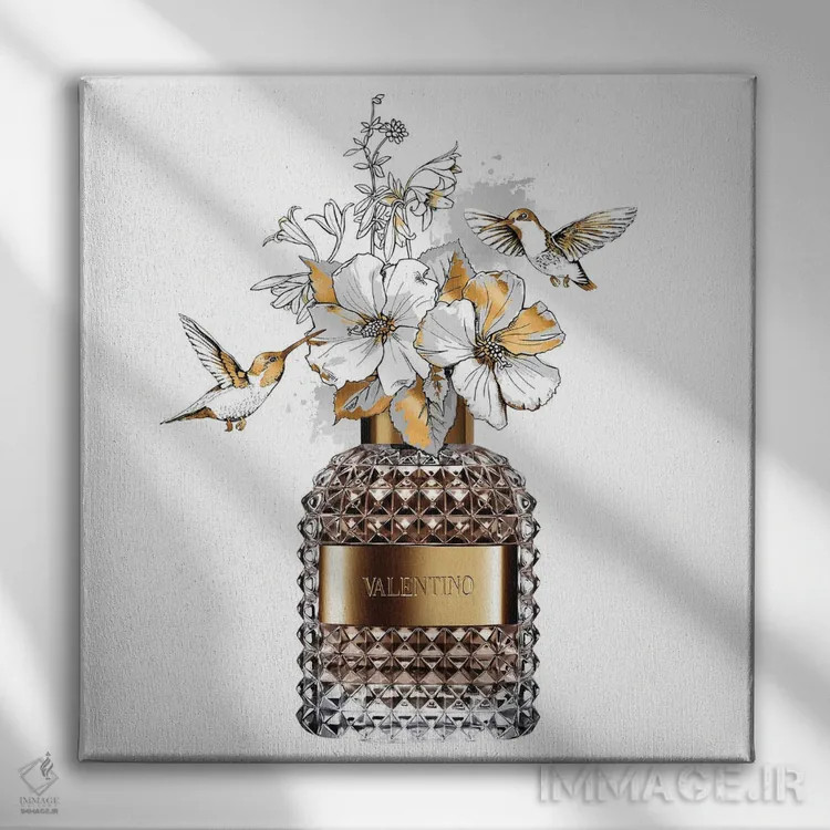 تابلو پرندگان و گلها اثر هدر گری - نمای روبهرو روی دیوار