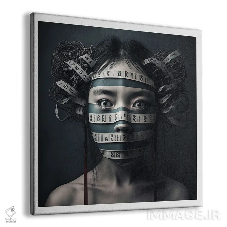 تابلو قفس روبانی ۱۳ اثر هیوگو والنتاین - نمای پرسپکتیو محصول