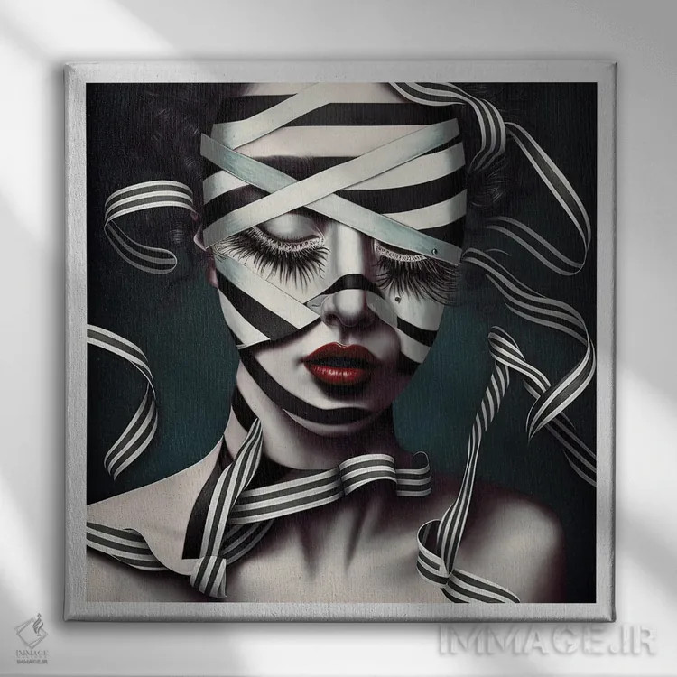 تابلو قفس روبانی ۴ اثر هیوگو والنتاین - نمای روبهرو روی دیوار