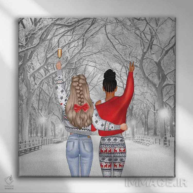 تابلو بهترین دوستان اثر هدر گری - نمای روبهرو روی دیوار