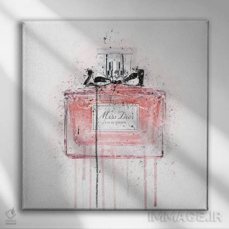 تابلو پاپیون گل صورتی اثر هدر گری - نمای روبهرو روی دیوار