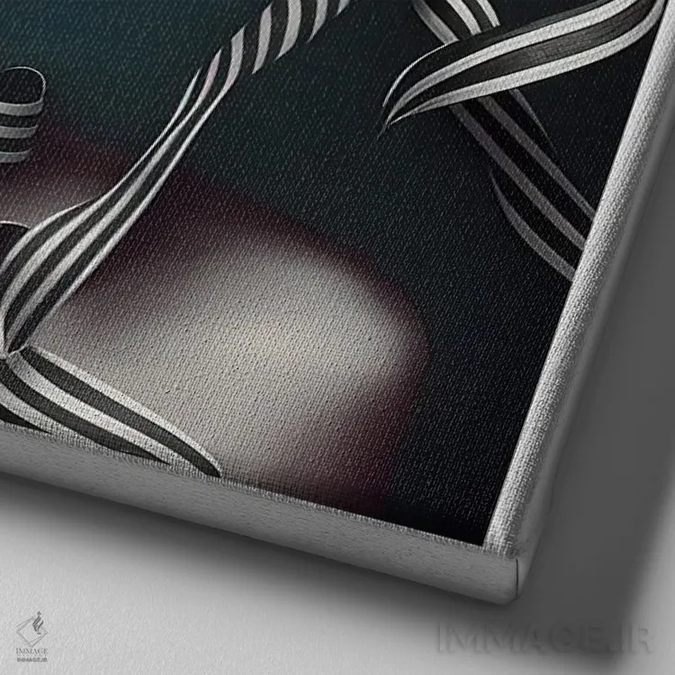 تابلو قفس روبانی ۴ اثر هیوگو والنتاین - نمای نزدیک بافت بوم