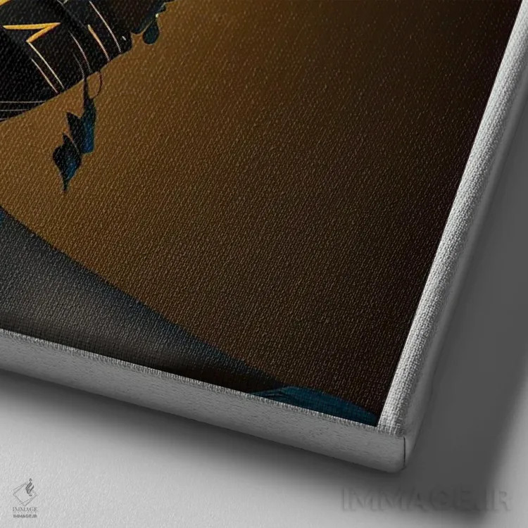 تابلو قفس روبانی ۵ اثر هیوگو والنتاین - نمای نزدیک بافت بوم