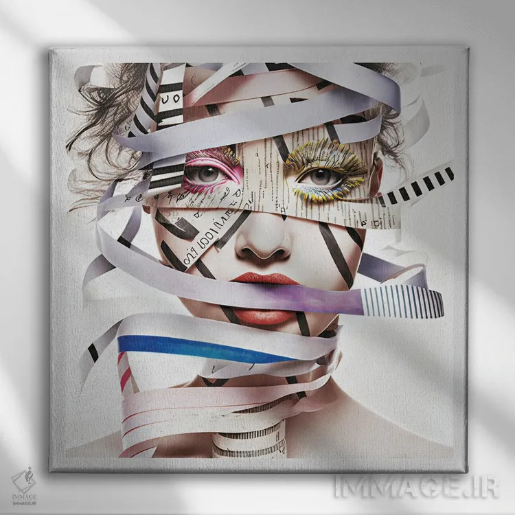 تابلو قفس روبانی ۱۲ اثر هیوگو والنتاین - نمای روبهرو روی دیوار