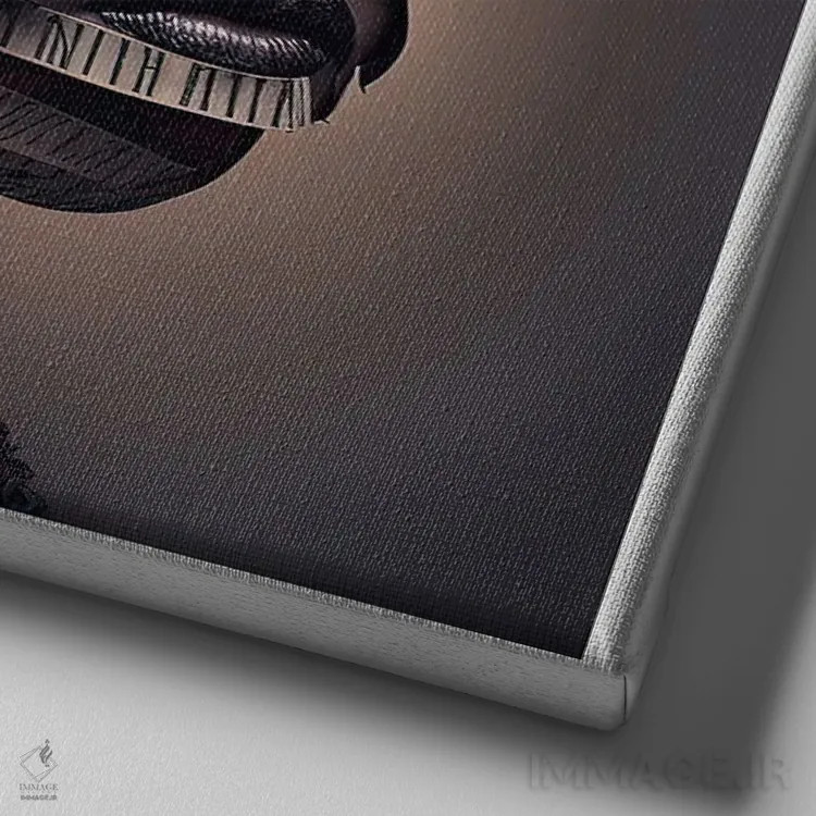 تابلو قفس روبانی ۱۵ اثر هیوگو والنتاین - نمای نزدیک بافت بوم