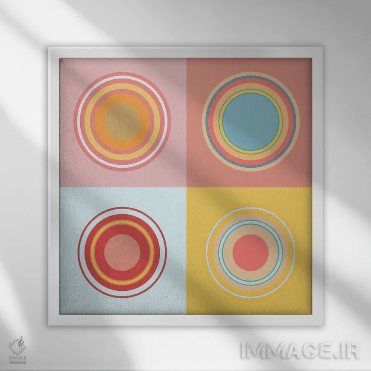 تابلو ماندالاهای ثروت اثر هیوگو والنتاین - نمای قابدار سفید