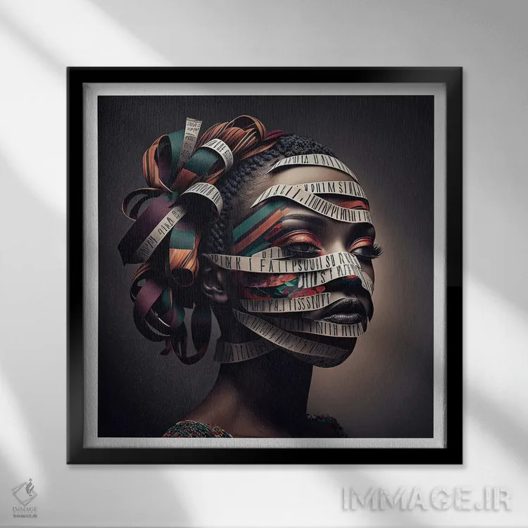 تابلو قفس روبانی ۱۵ اثر هیوگو والنتاین - نمای قابدار مشکی