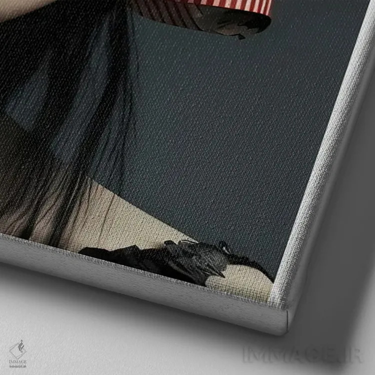 تابلو قفس روبانی ۱۹ اثر هیوگو والنتاین - نمای نزدیک بافت بوم