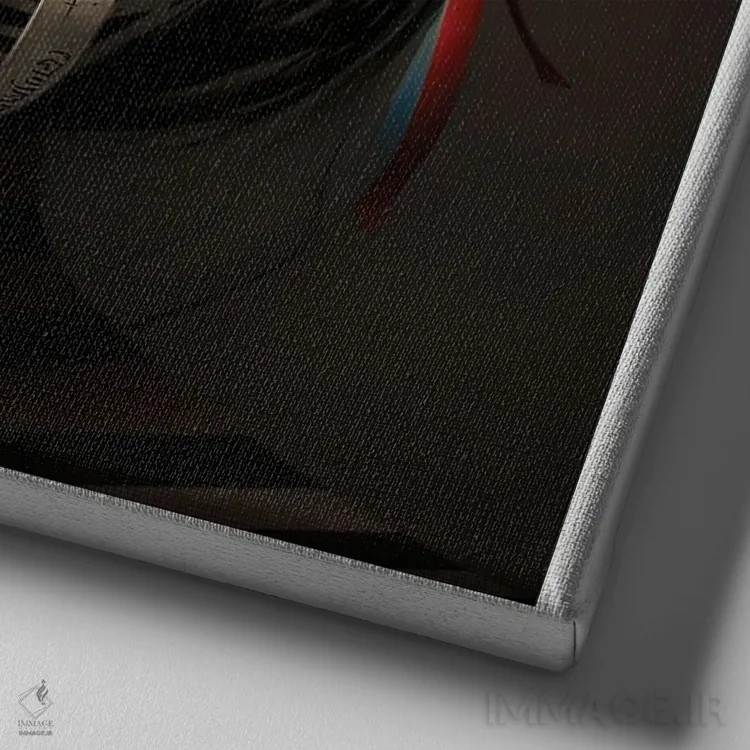 تابلو قفس روبانی ۹ اثر هیوگو والنتاین - نمای نزدیک بافت بوم