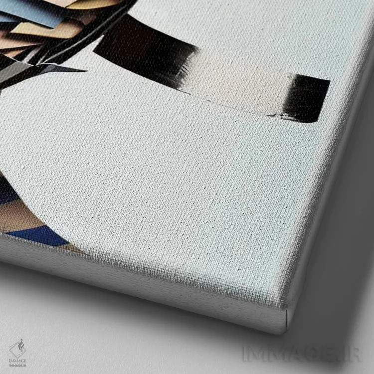 تابلو قفس روبانی ۱۰ اثر هیوگو والنتاین - نمای نزدیک بافت بوم