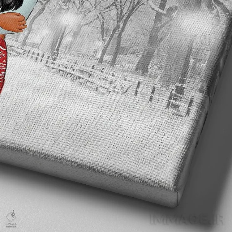 تابلو دوستان همیشگی اثر هدر گری - نمای نزدیک بافت بوم