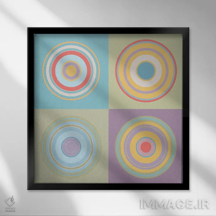 تابلو ماندالاهای رضایت اثر هیوگو والنتاین - نمای قابدار مشکی