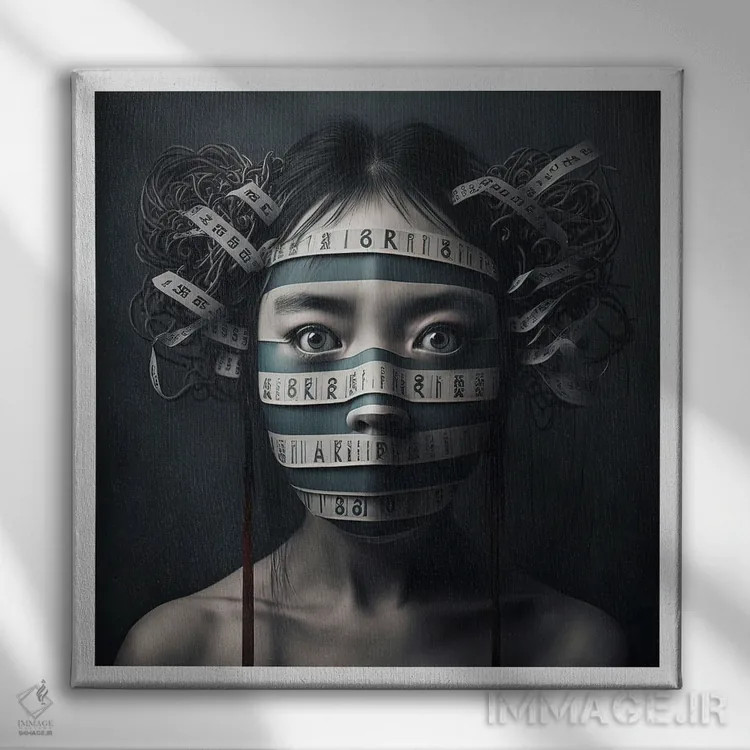 تابلو قفس روبانی ۱۳ اثر هیوگو والنتاین - نمای روبهرو روی دیوار