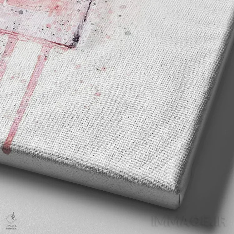 تابلو پاپیون گل صورتی اثر هدر گری - نمای نزدیک بافت بوم